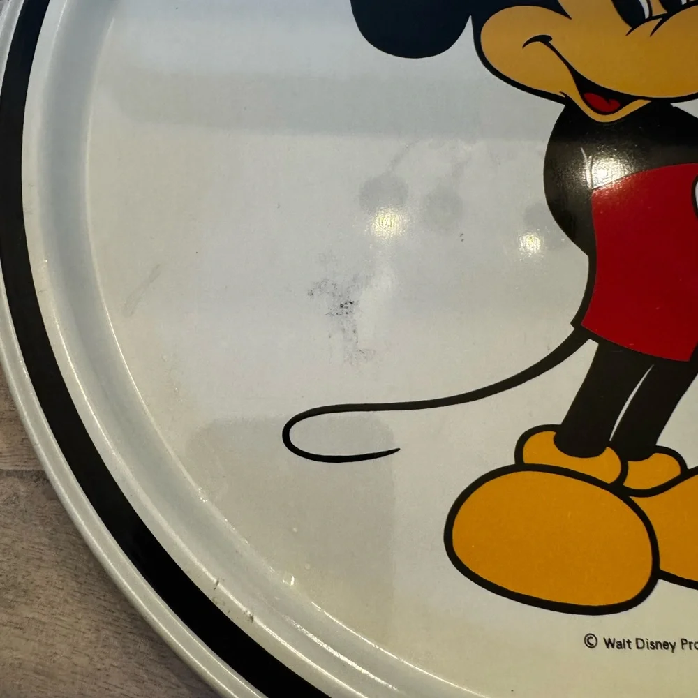 Walt‎ Disney World Mickey Mouse Tin Tray Souvenir Metal Plate 10.5” vintage